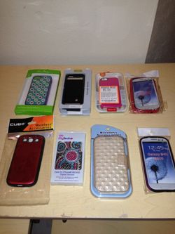 Lot of (8) Cell Phone cases including a battery case for iPhone 5