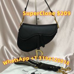 Dior Black Leather Saddle Bag