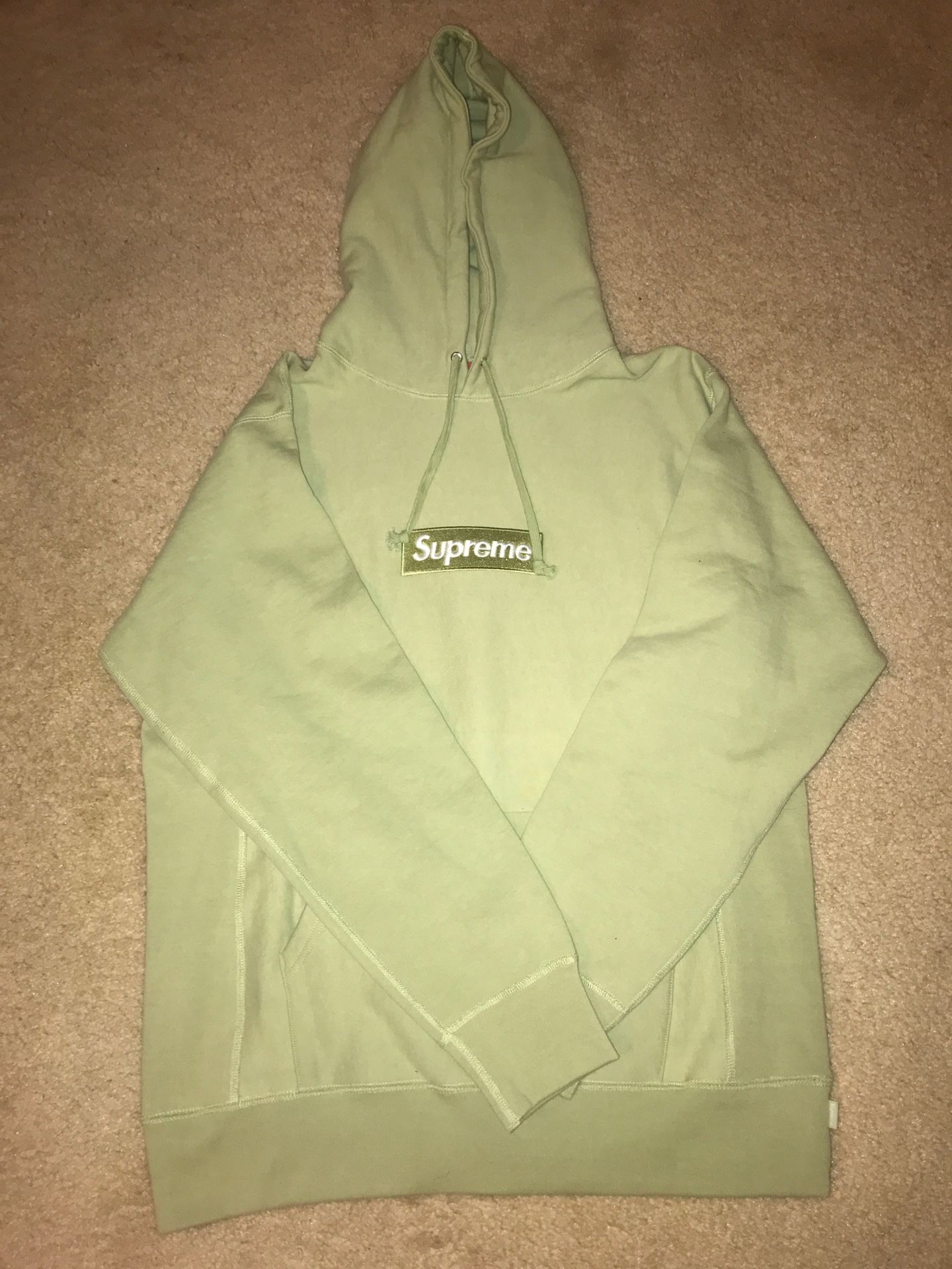 Supreme Olive Green Box Logo Hoodie (Size XL)