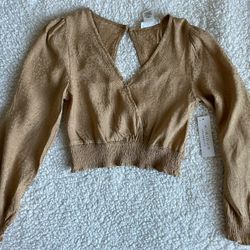 Gold Open Back Blouse 