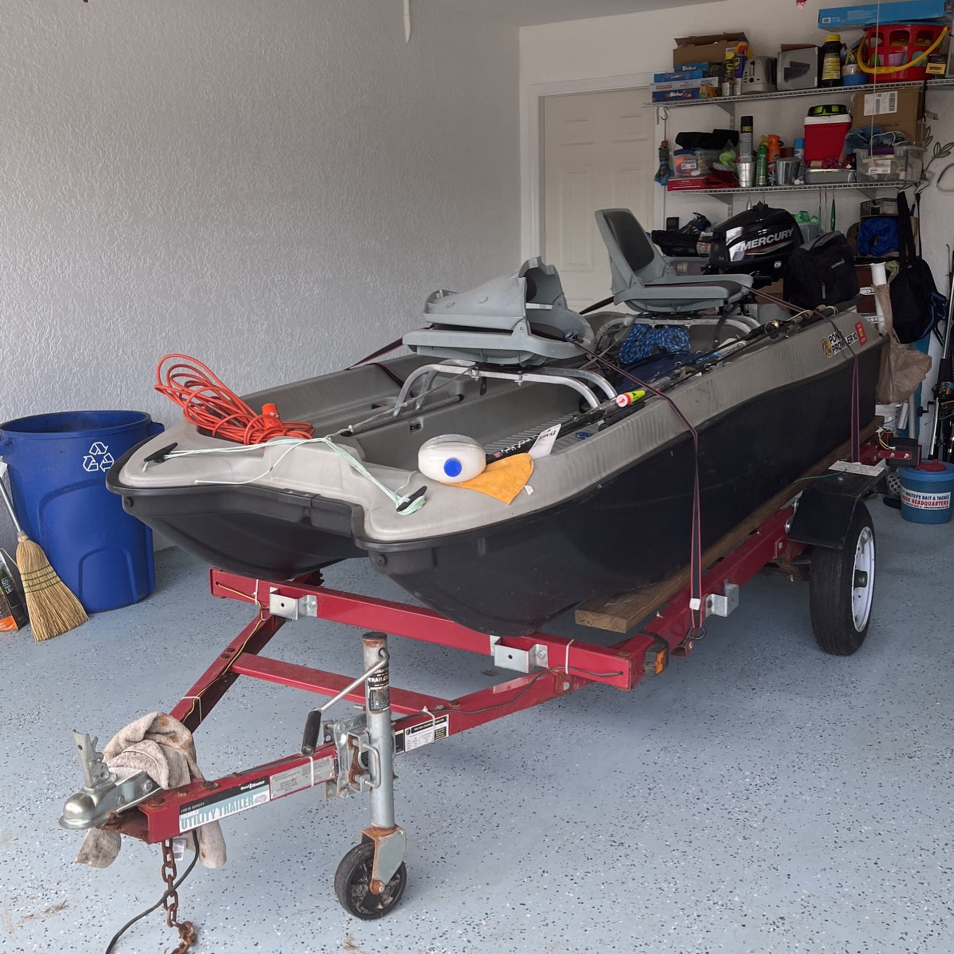 Pond Boat 10’ With Motor 2.5 Hp
