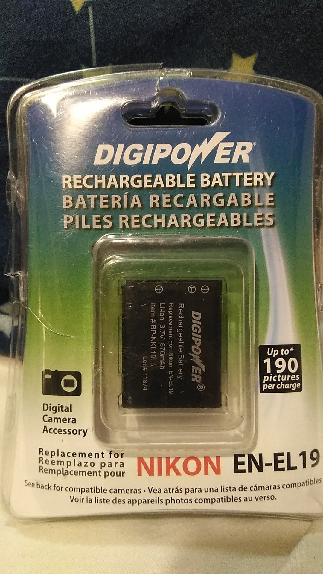 Replacement battery for a Nikon digital camera