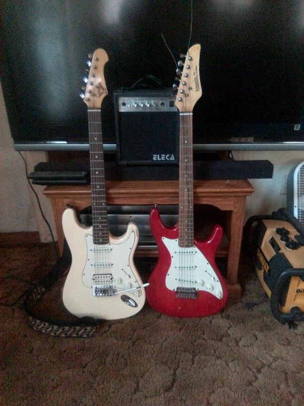 Two Electric Guitars ๐ธ And Eleca Small Amp