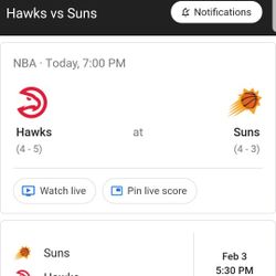Suns Vs Atlanta Hawks With Free Parking