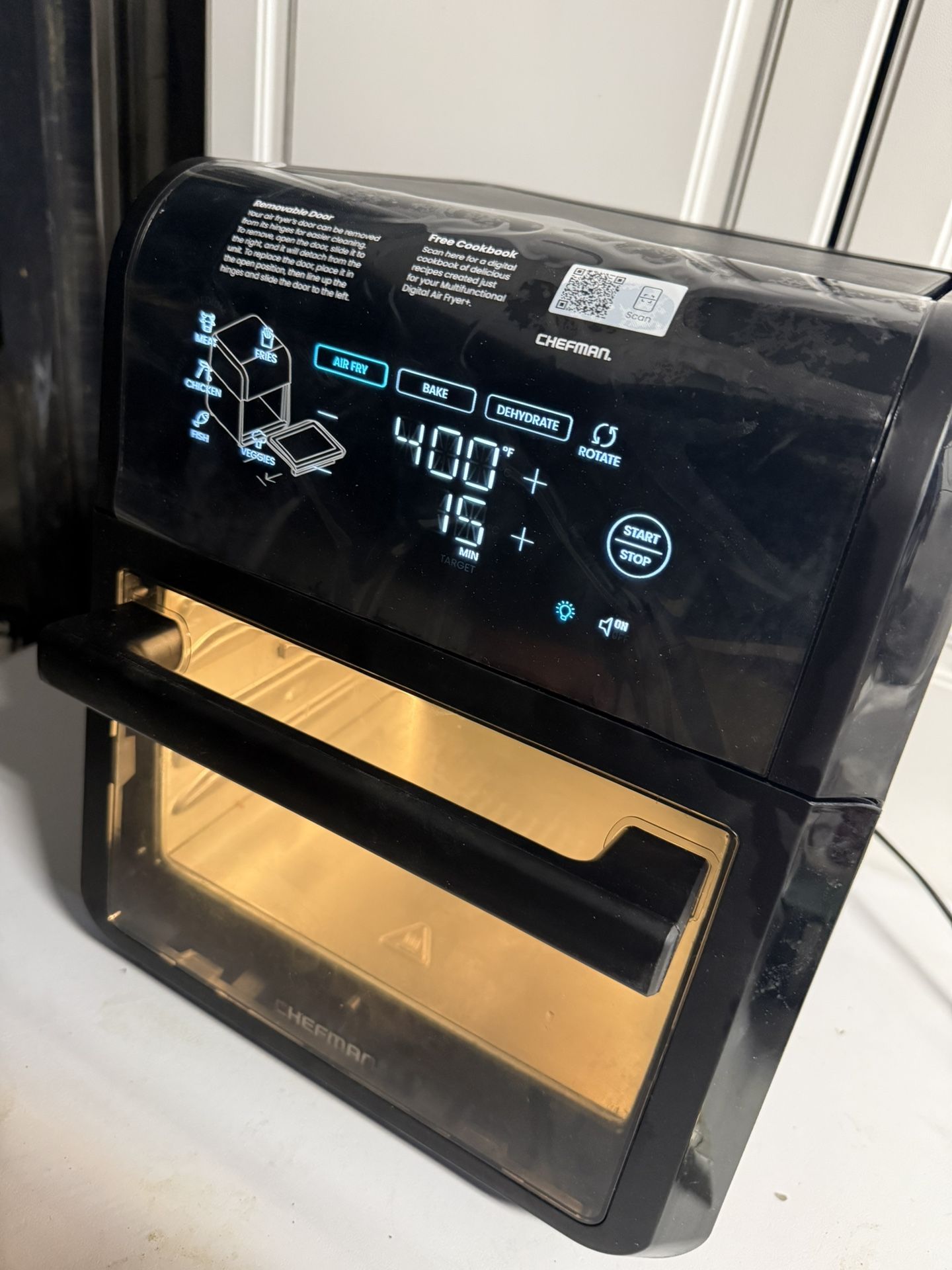 Chefman 12-Quart Air Fryer Oven Countertop Convection Oven, Family Size, 6-in-1, Digital Timer, Touchscreen, 12 Presets, Dishwasher-Safe Parts