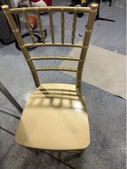 White ikea table/ gold chair