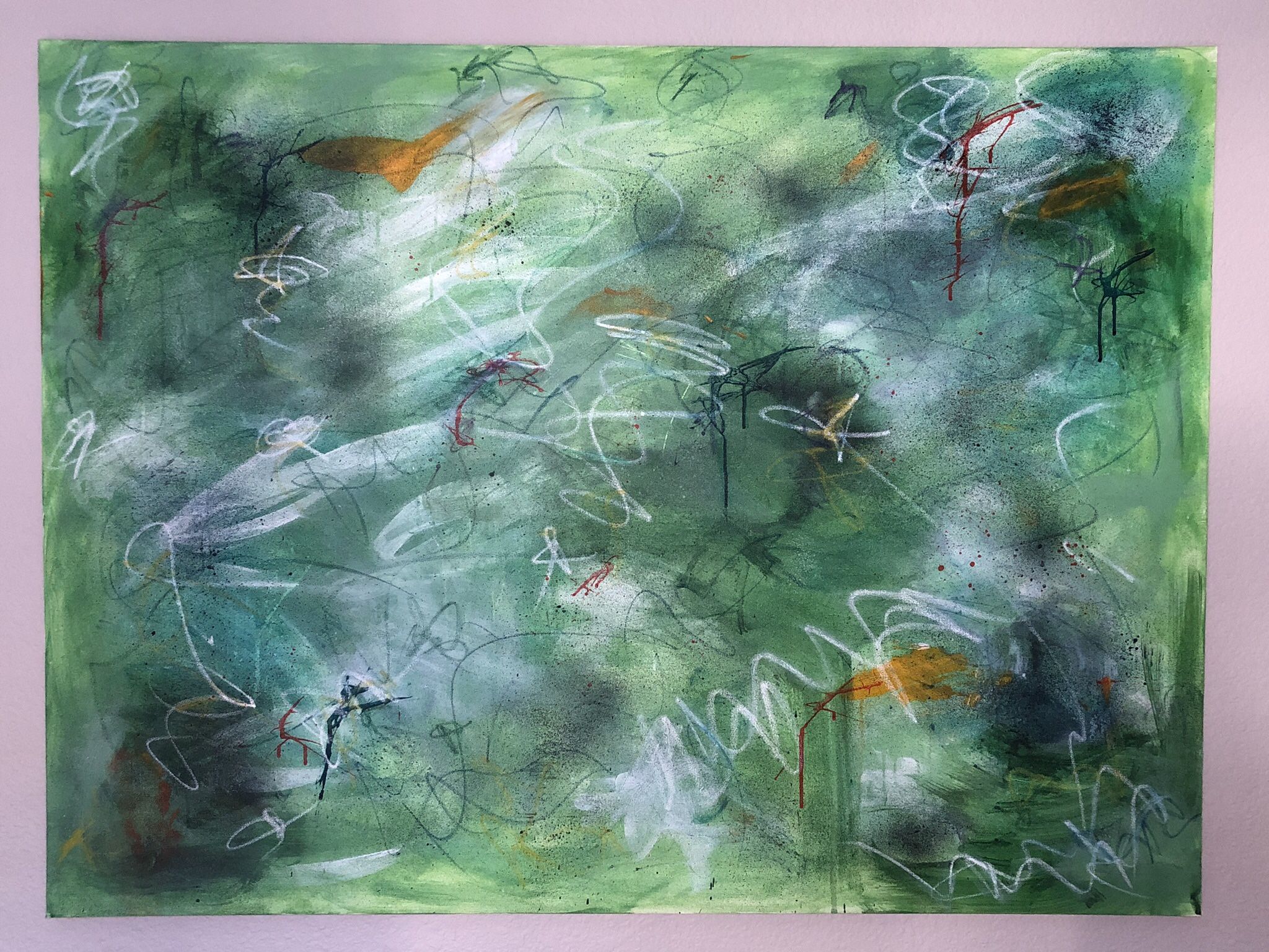 Original abstract painting, acrylic on canvas without frame