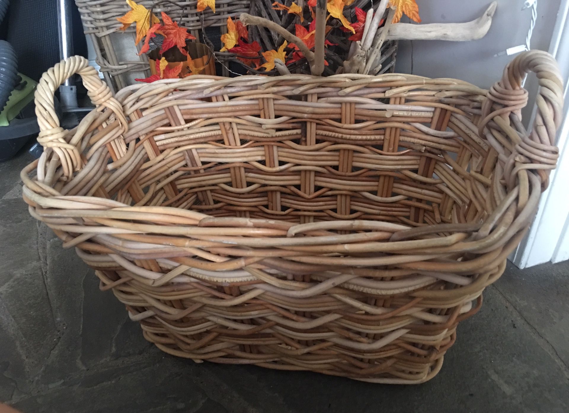 Cute chic cottage wicker medium size basket from Pottery Barn