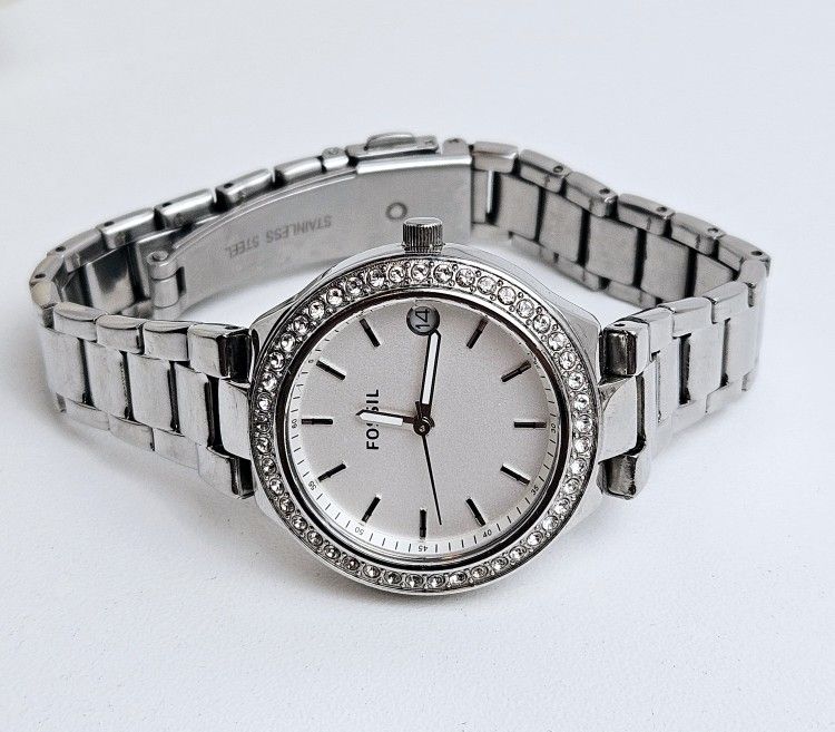 Fossil Blane Women\'s Silver-Tone Watch with Crystals ES4336SET Brand New Fossil ES4336SET Blane Silver Tone Dial Stainless Steel  main image 3