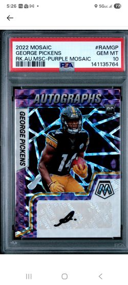 2022 Mosaic RC Rookie George Pickens Auto Jersey #14/49 PSA 10