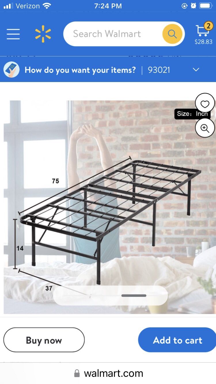 Twin Folding Metal Frame