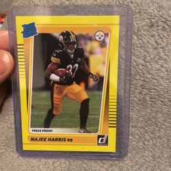 Najee Harris  Rookie Yellow Press Proof Donruss 2021
