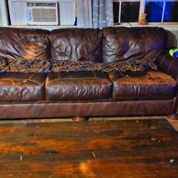 Comfy Brown Leather Couch