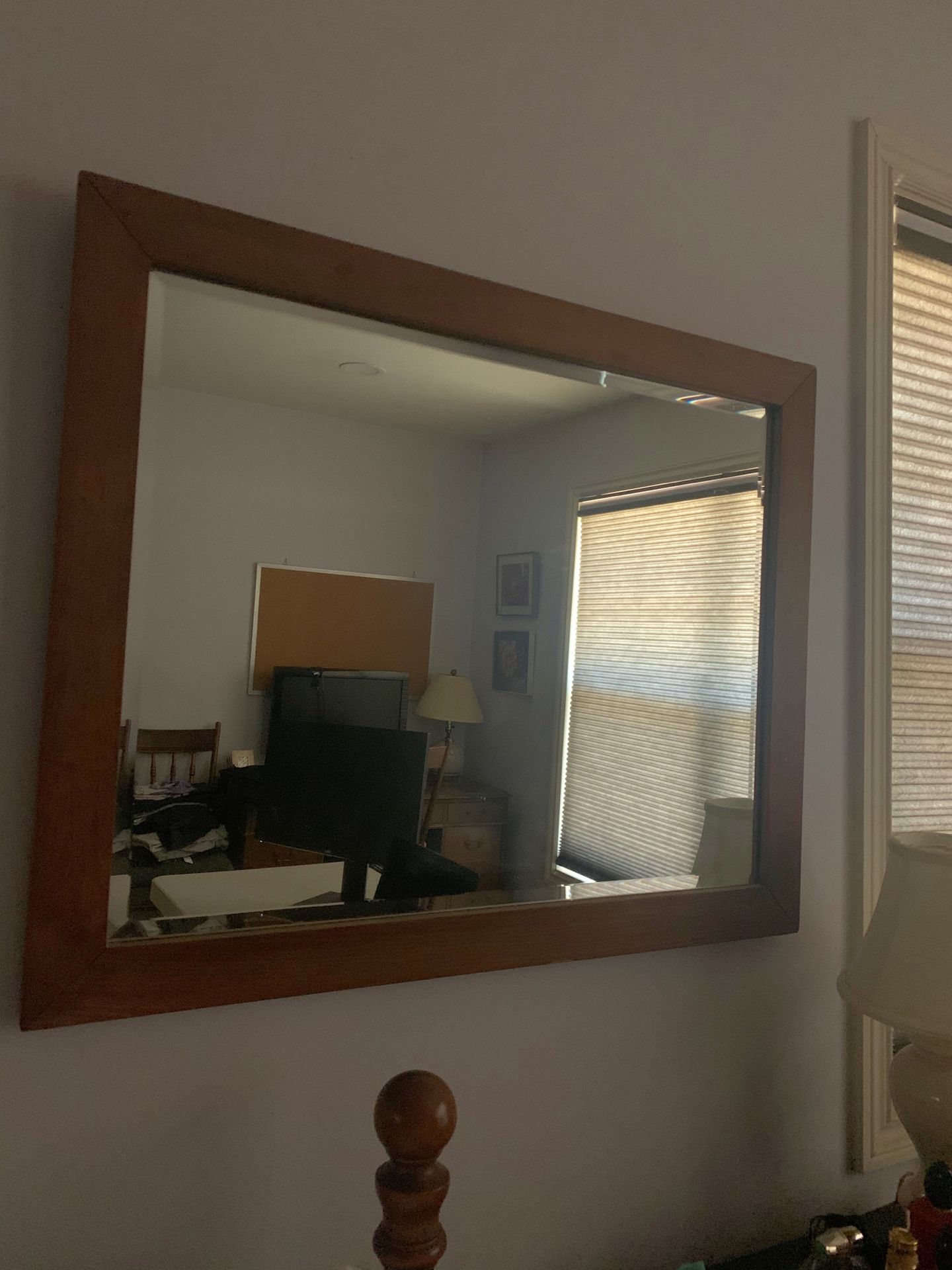 Antique wood frame mirror