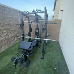 Vesta Fitness Smith Machine 1001 w/Bench Attachment | 230lb Bumpers Olympic Weights | 7ft Olympic Bar | Fitness | Gym Equipment | FREE DELIVERY 🚚 