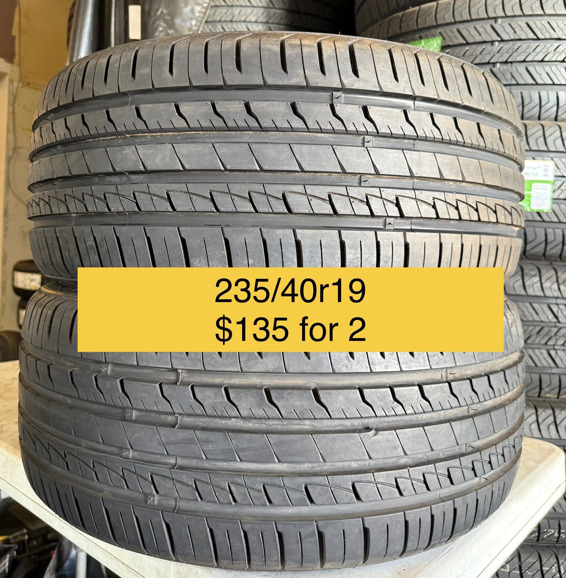 235/40r19 Used Tires 235 40 19 Like New