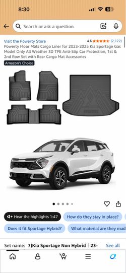 23-25 Kia Sportage floor mats