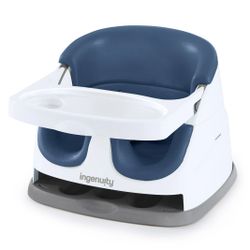 Ingenuity Baby Base 2-in-1 Booster Feeding High Chair and Floor Seat with Self-Storing Tray for Infants - Night Sky