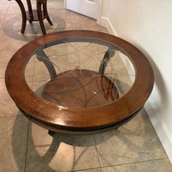 2 Wood/glass Tables