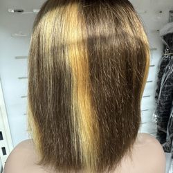 Straight Human Hair wig  Color 4/27