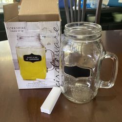 Yorkshire Chalk It Up Mason Jar Mug 38oz With Chalk New In Box