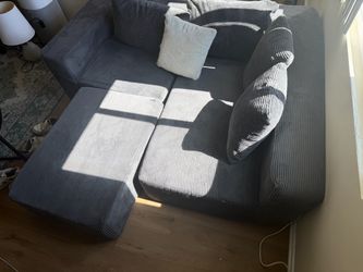 Gray Corduroy boneless sectional