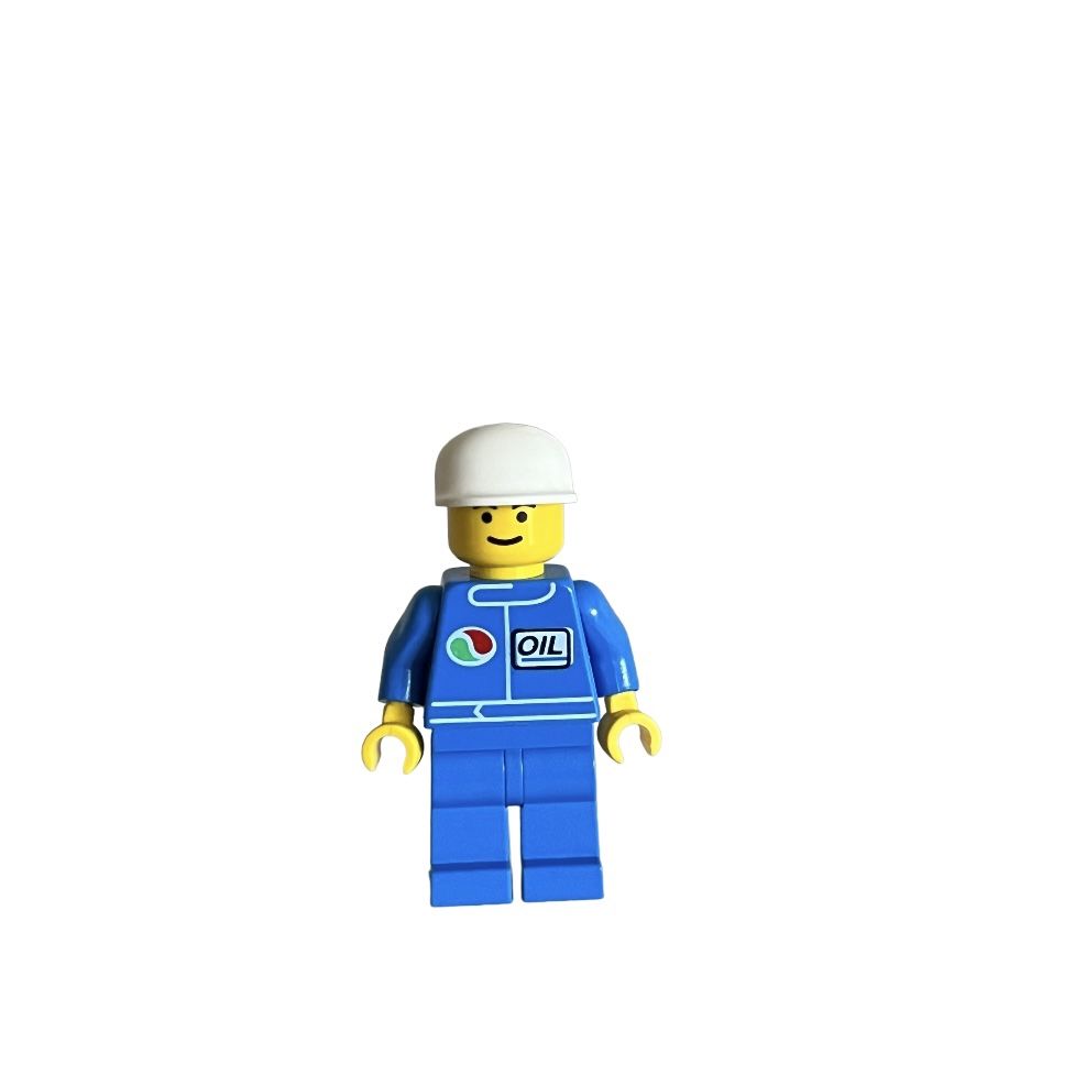 Lego Classic Town OCT005 Octan Blue Oil Blue Legs White Cap Minifigure 1996