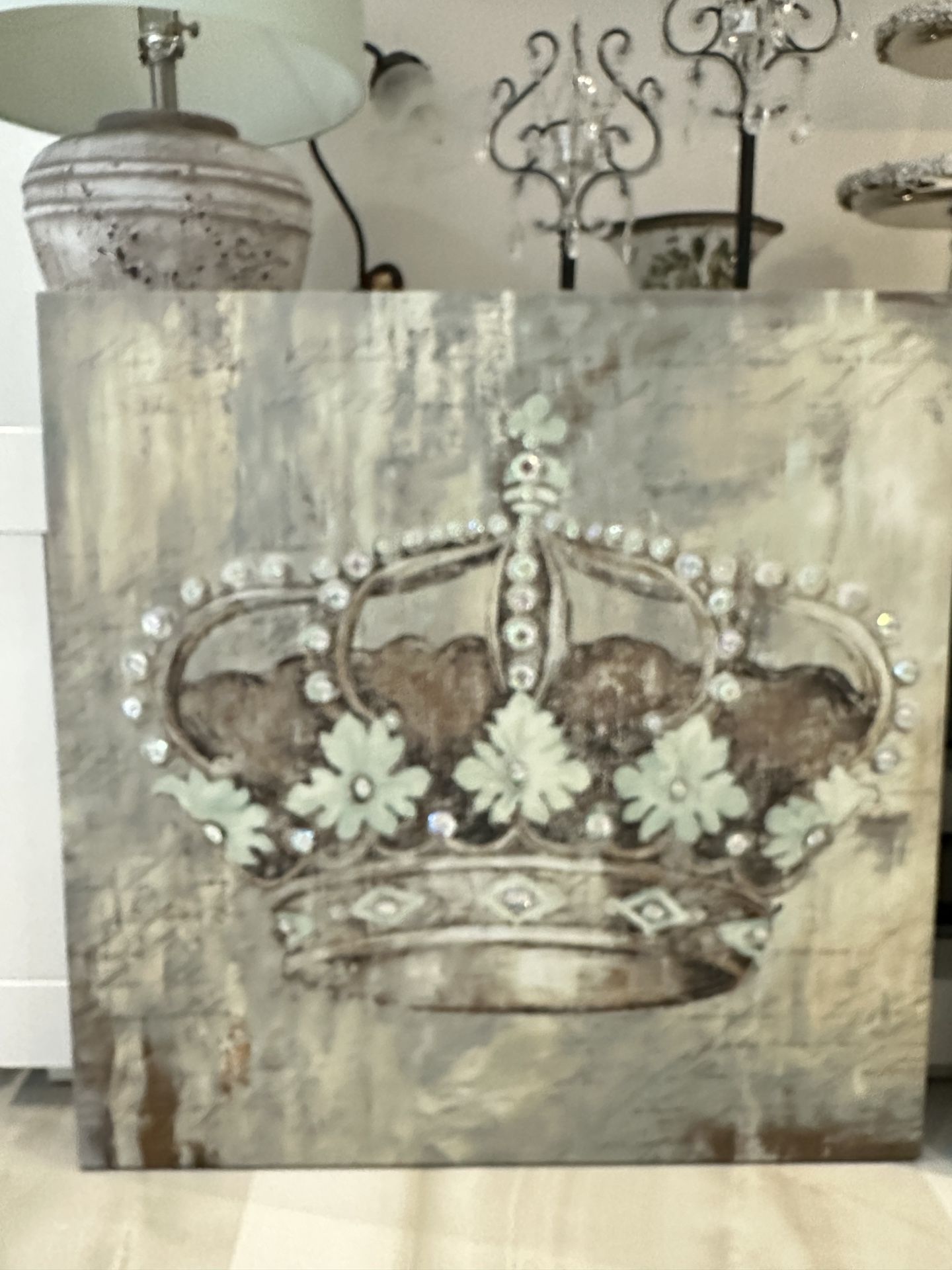 Painting Of Crown Artwork With Crystals