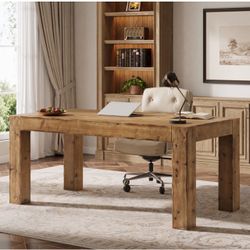 Like New 63” Solid Wood Executive Desk – Real Wood
