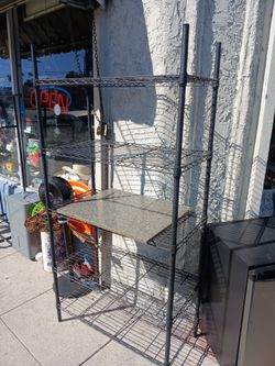 -tier black wire storage and utility shelving unit