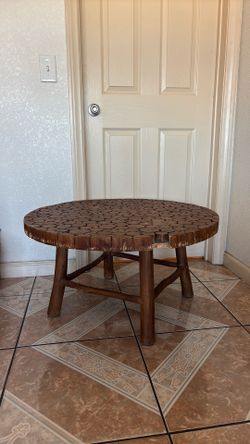 Small wood round table