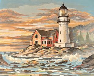 Lighthouse Coastal Scene Paint by Number