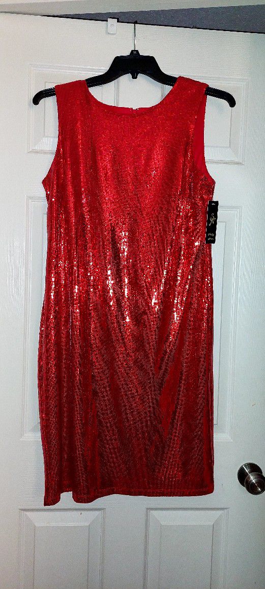 RED SEQUINS SHORT PARTY/COCKTAIL DRESS, NEW size 14  $22 GLENN HEIGHTS TX PPU OR SHIPPING 