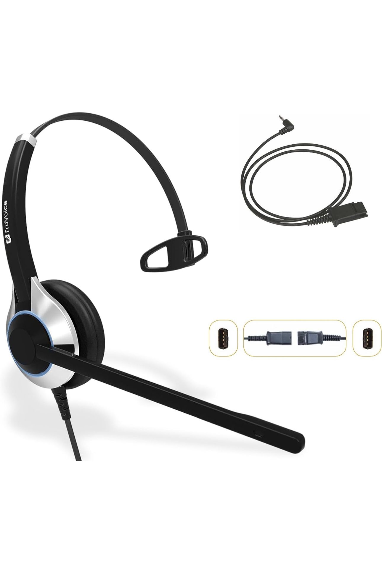USB Plug Corded Binaural Headphone Call Center Noise Cancelling Headset with Microphone Support Microsoft Teams