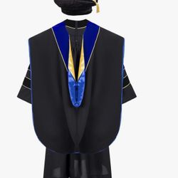 Doctoral Graduation Gown Tam And Hood Size 57