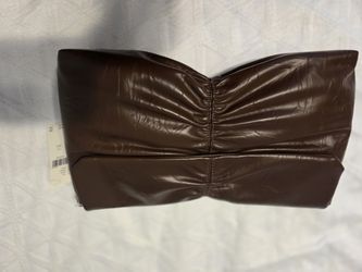 Brown leather clutch - brand new