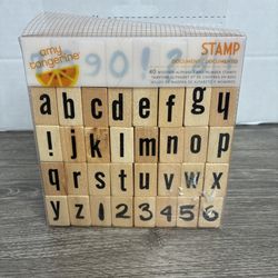 Amy Tangerine 40 Wooden Stamps Alphabet And Numbers
