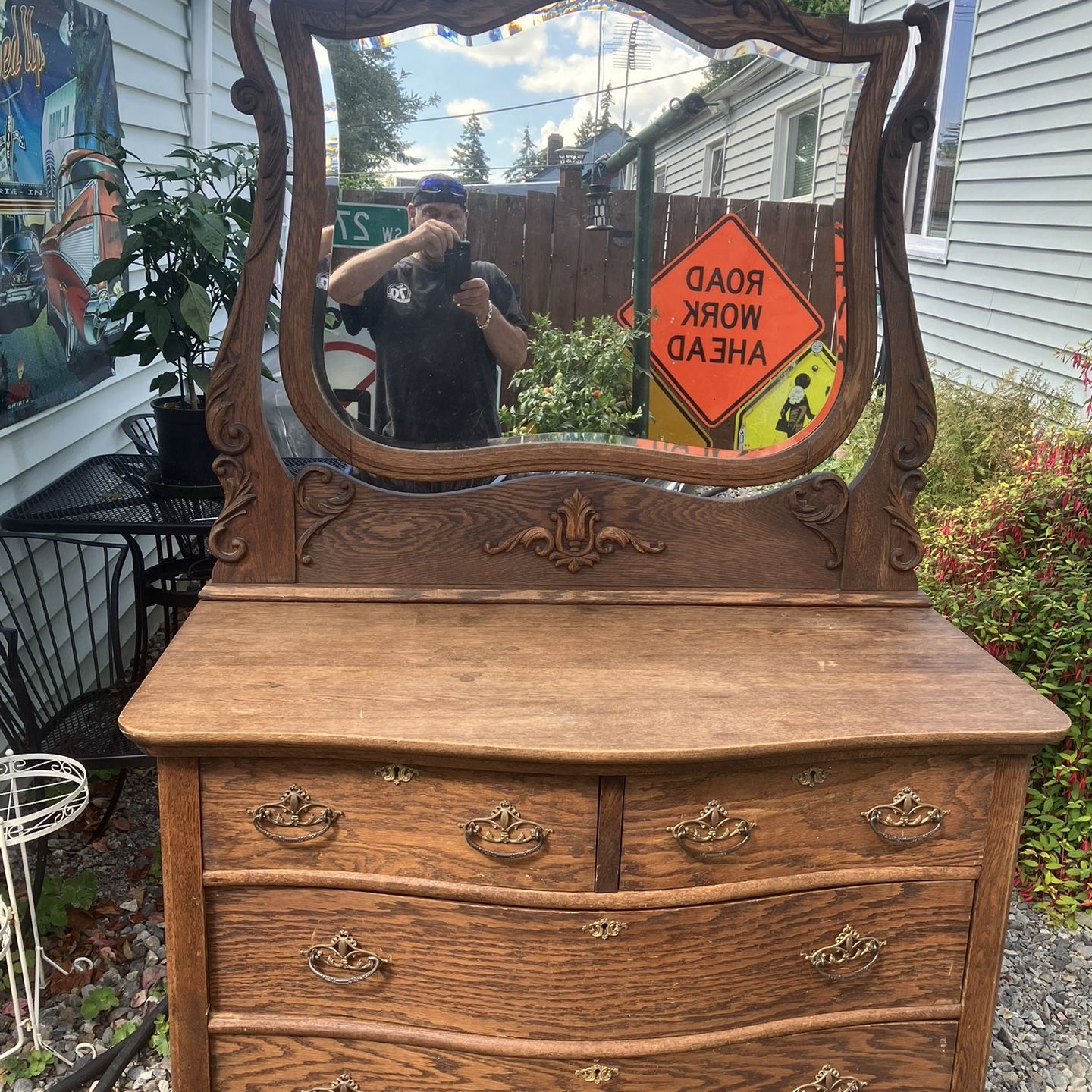 vintage antique dresser Finished Furniture Tiger Oak French Antique Victorian