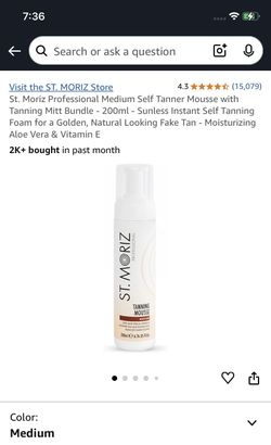 St. Moriz Professional Medium Self Tanner Mousse with Tanning Mitt Bundle - 200ml - Sunless Instant Self Tanning Foam for a Golden, Natural Looking Fa