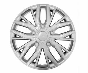 15 Inch Hubcaps with Adjustable Steel Retention Rings, Premium ABS Universal Fit, Set of 4 Wheel Covers (Silver)