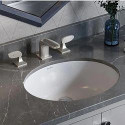 ☀️ #7251 Monaco 18 in. Oval Under-Mount Bathroom Sink in White