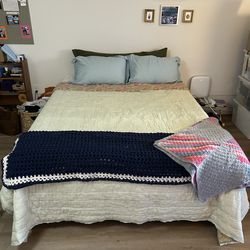 Like New Queen Mattress and Bedframe