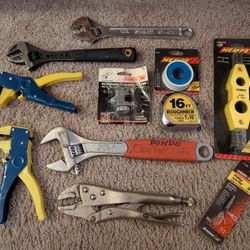 Box lot of new and used tools