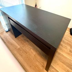 Modern Black Office Desk with Storage Drawers – $35