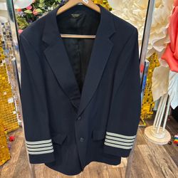 Vtg American Airlines Pilots (Captain) Navy Uniform Jacket 42L See photos #1285