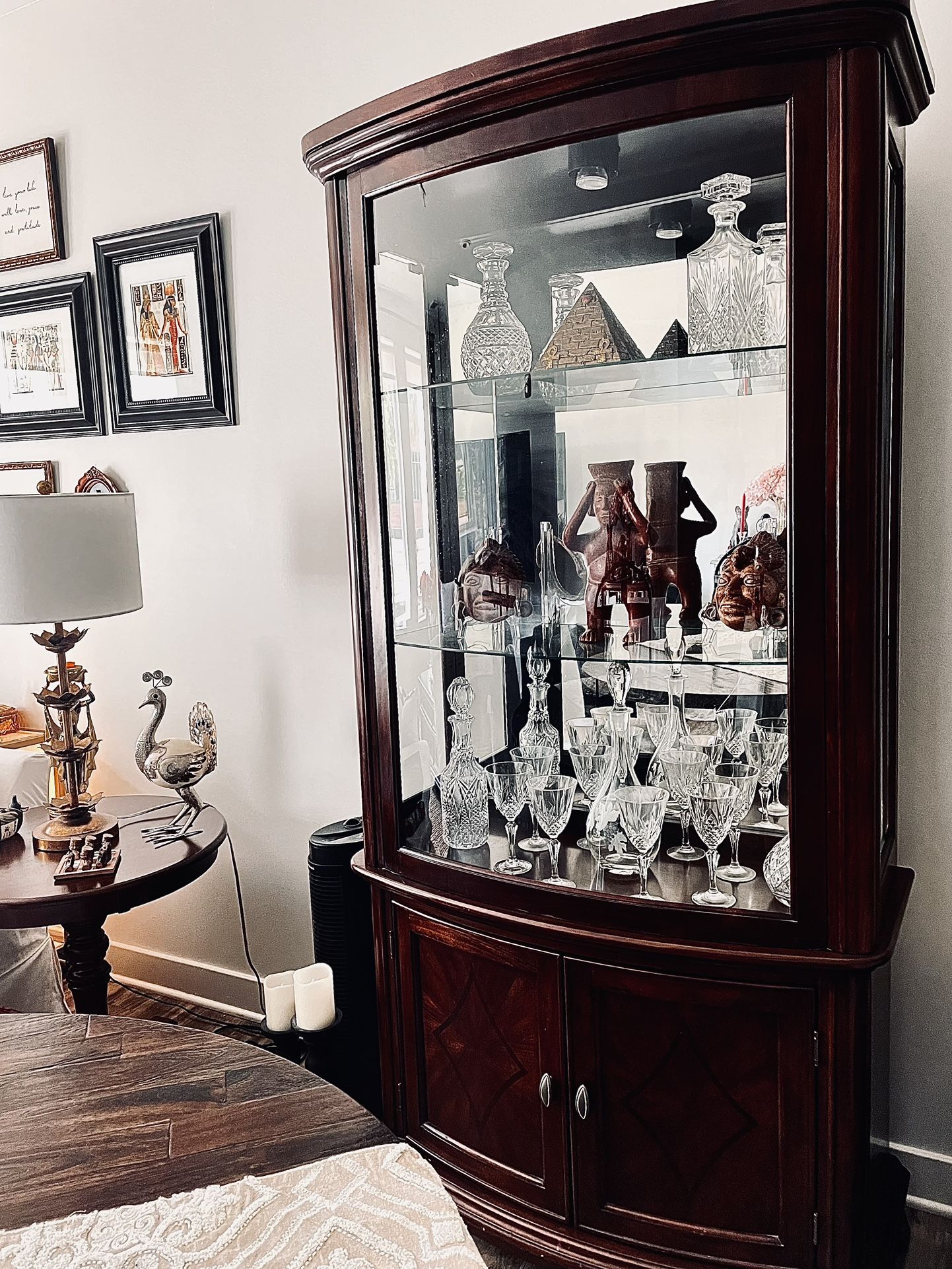 2 Piece Mahogany China Cabinet