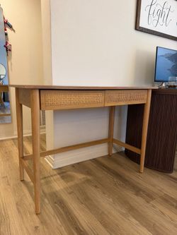 Wood & Cane Writing Desk Natural - Hearth & Hand™ with Magnolia