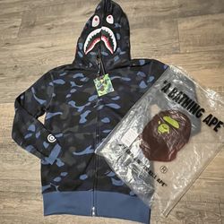 Blue Bape Zip Up