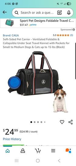 Brand New Large Soft Sided Pet Carrier, Dog Or Cat, Black