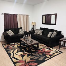 Chocolate And Suede Sofa & Love Seat $600